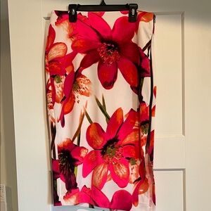Worthington Vibrant Floral Pencil Skirt